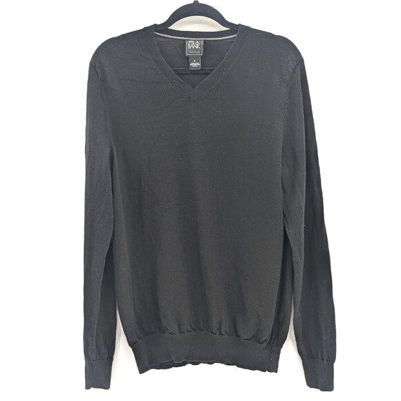 Jos. A. Bank Traveler 100% Merino Wool Black V-Neck Long Sleeve Sweater Size XL - Picture 1 of 6